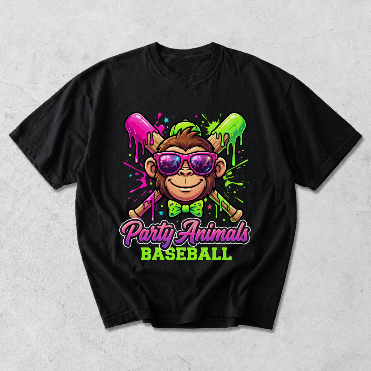 Party Animals Baseball Monkey Sports T-Shirt