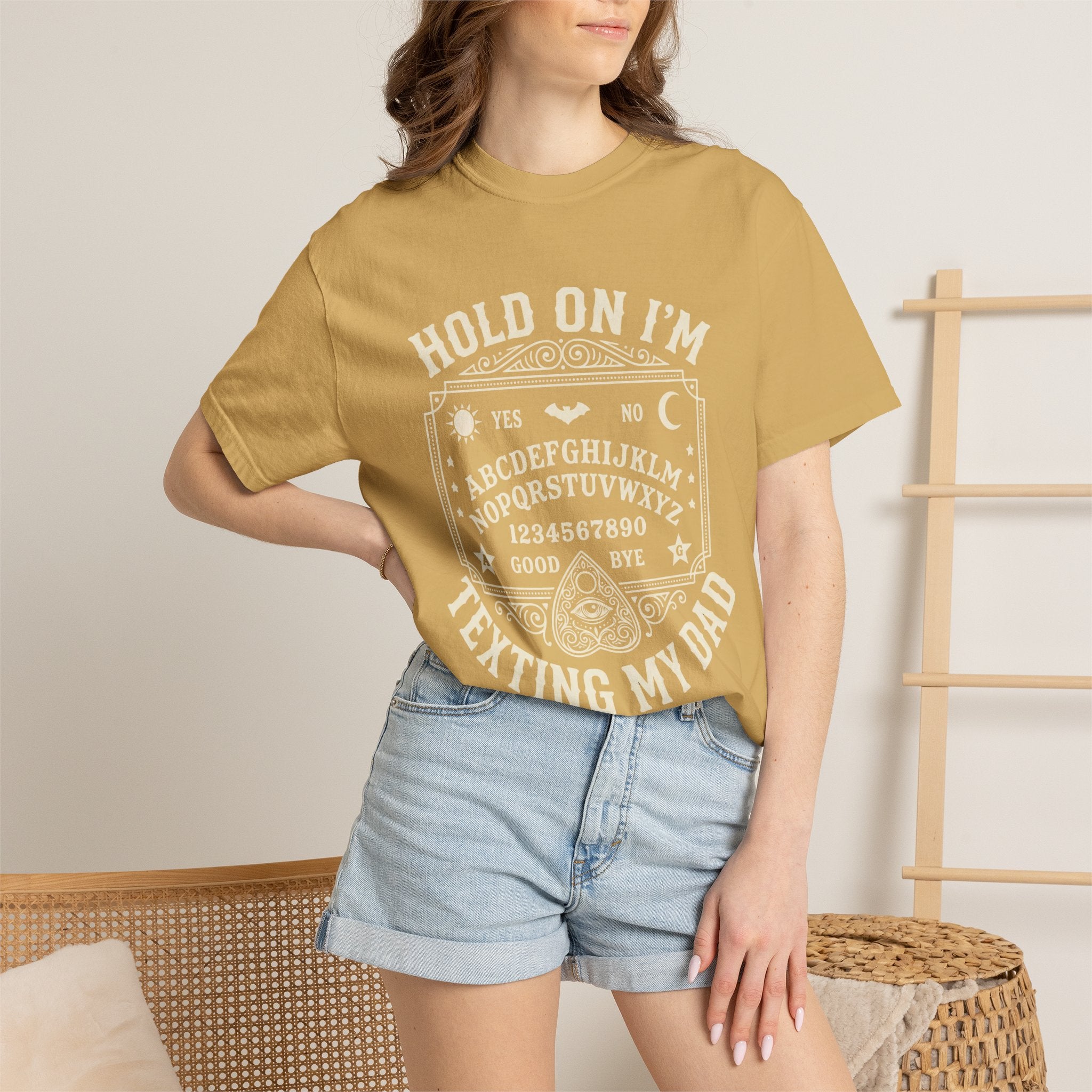 Hold On I’m Texting My Dad Funny Spooky T-Shirt