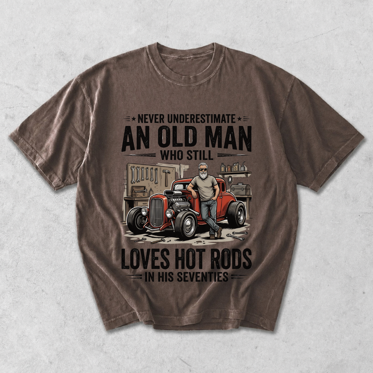 Old Man Loves Hot Rods Funny Car Lover T-Shirt