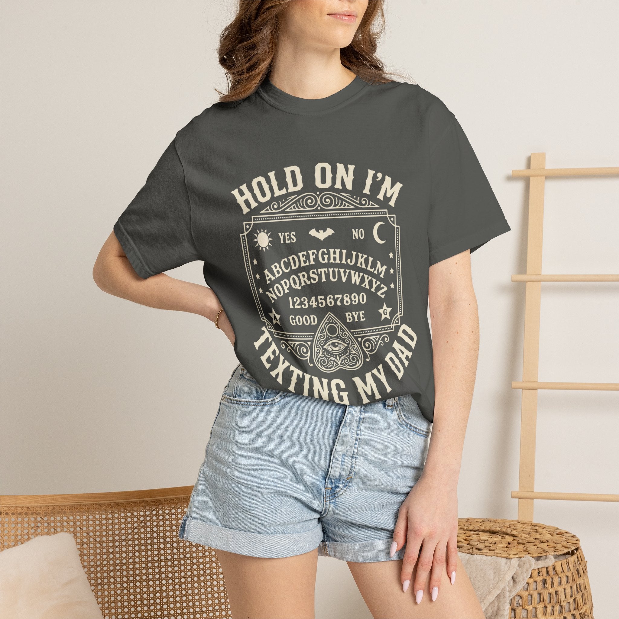 Hold On I’m Texting My Dad Funny Spooky T-Shirt