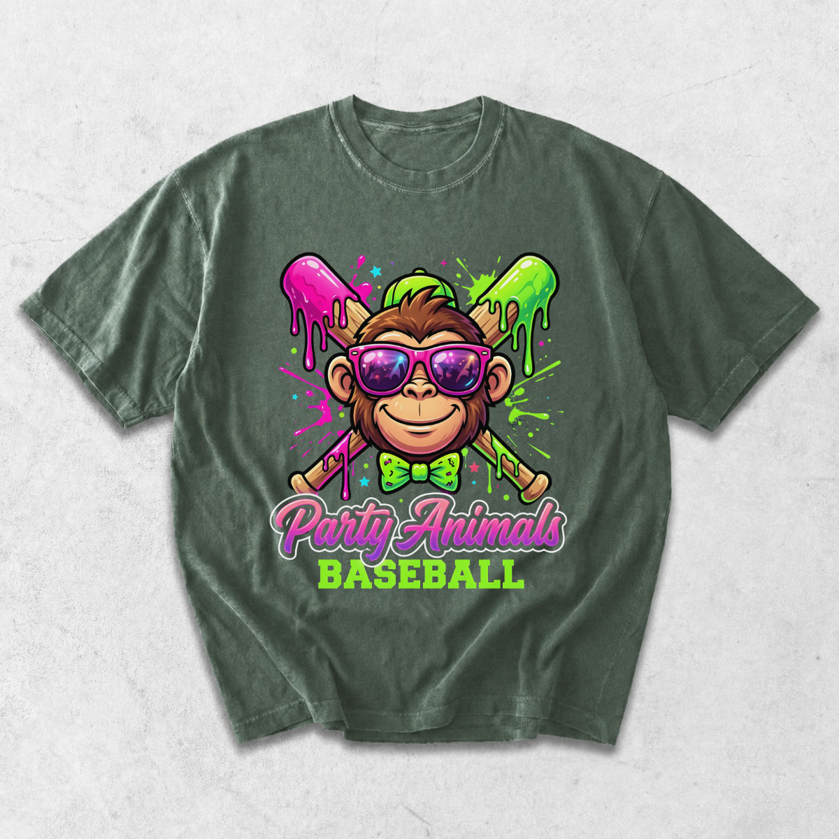 Party Animals Baseball Monkey Sports T-Shirt