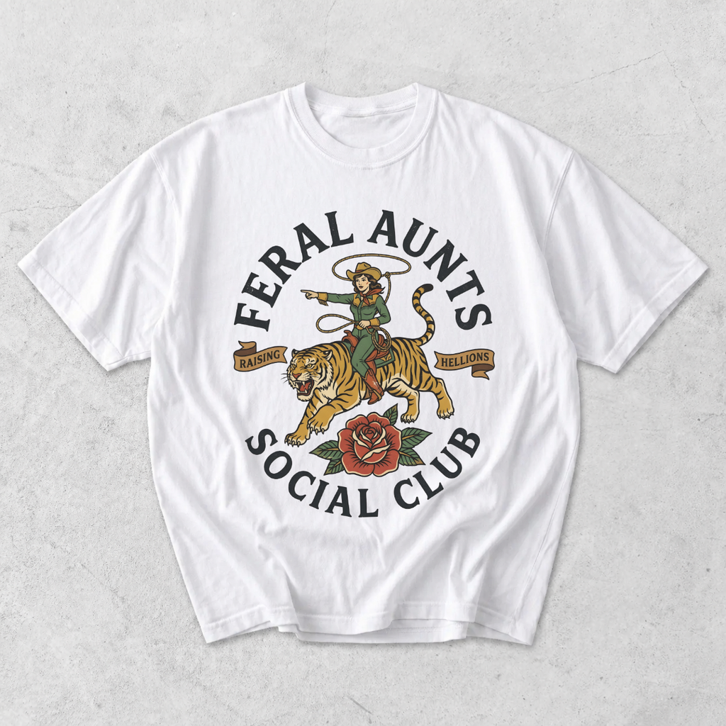 Feral Aunts Social Club Funny Aunt T-Shirt