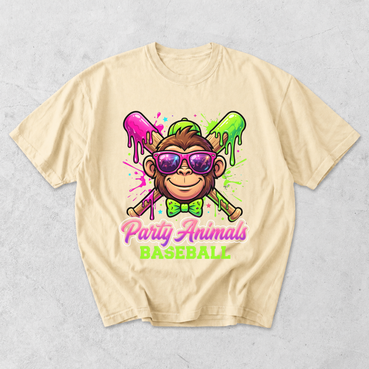 Party Animals Baseball Monkey Sports T-Shirt