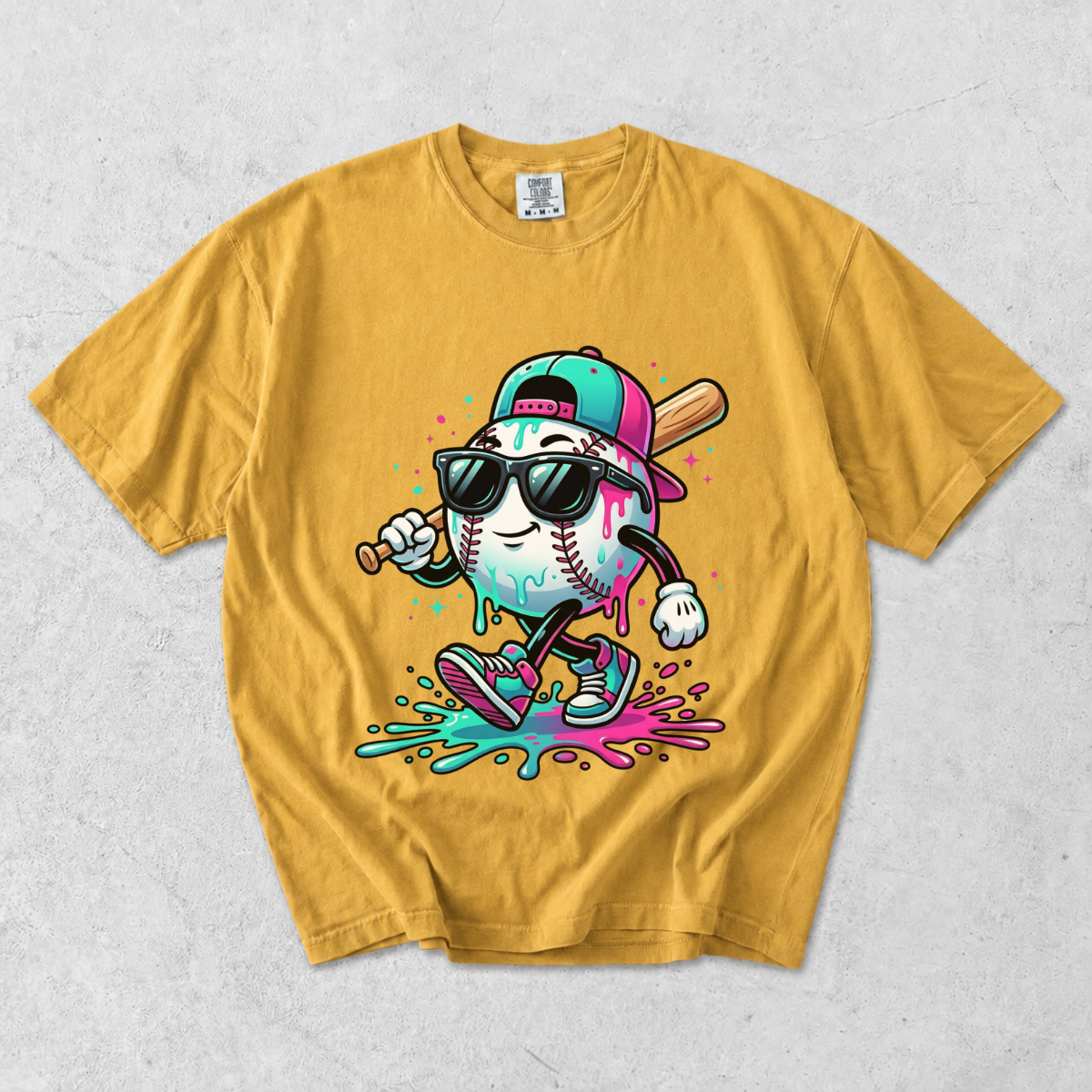 Cool Baseball Drip Character T-Shirt