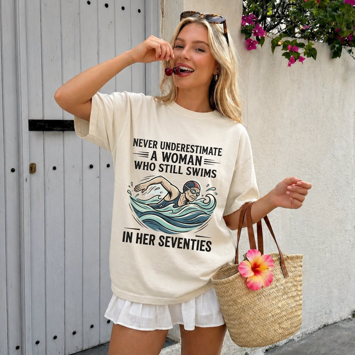 Never Underestimate a Woman Who Still Swims T-Shirt