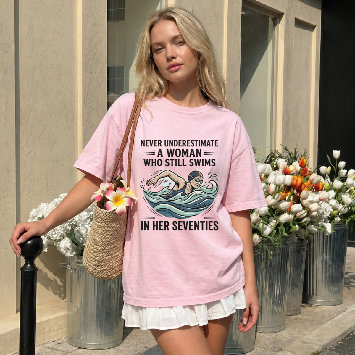 Never Underestimate a Woman Who Still Swims T-Shirt