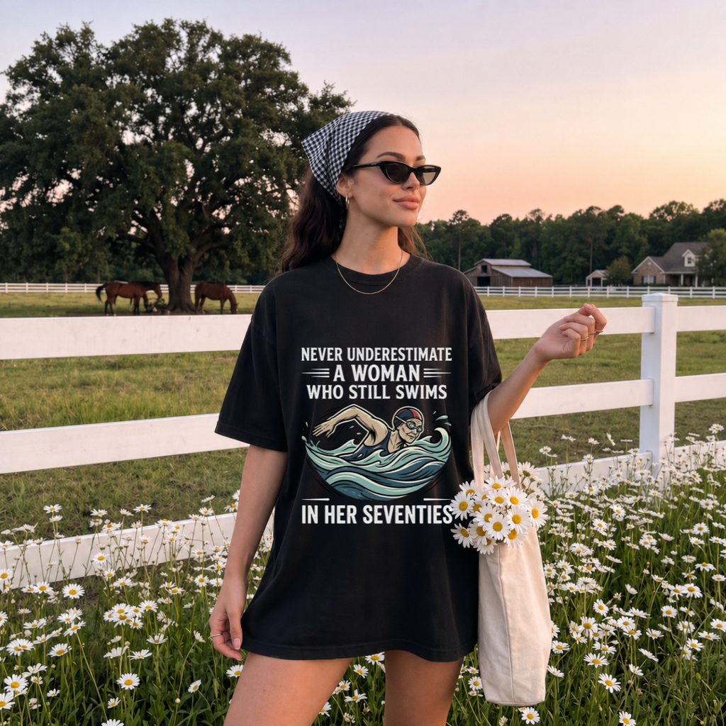 Never Underestimate a Woman Who Still Swims T-Shirt