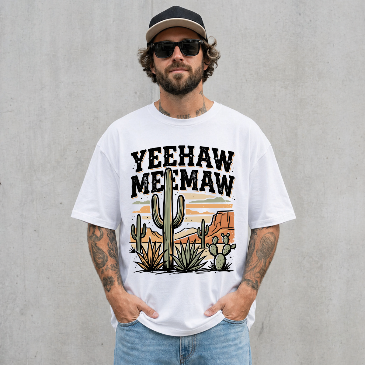 Yeehaw Meemaw Funny Grandma Western T-Shirt