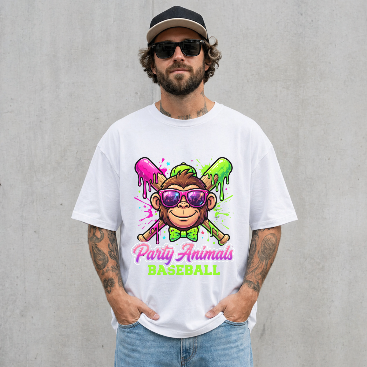 Party Animals Baseball Monkey Sports T-Shirt